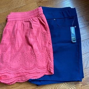 Bundle of 2 pr, Crown & Ivy and New Directions Womens shorts, sizes XL & 16